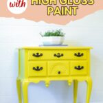Yellow side table with black hardware