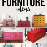 A collage of colorful furniture pieces in pink, red, yellow, teal, and blue with the text Colorful Furniture Ideas.