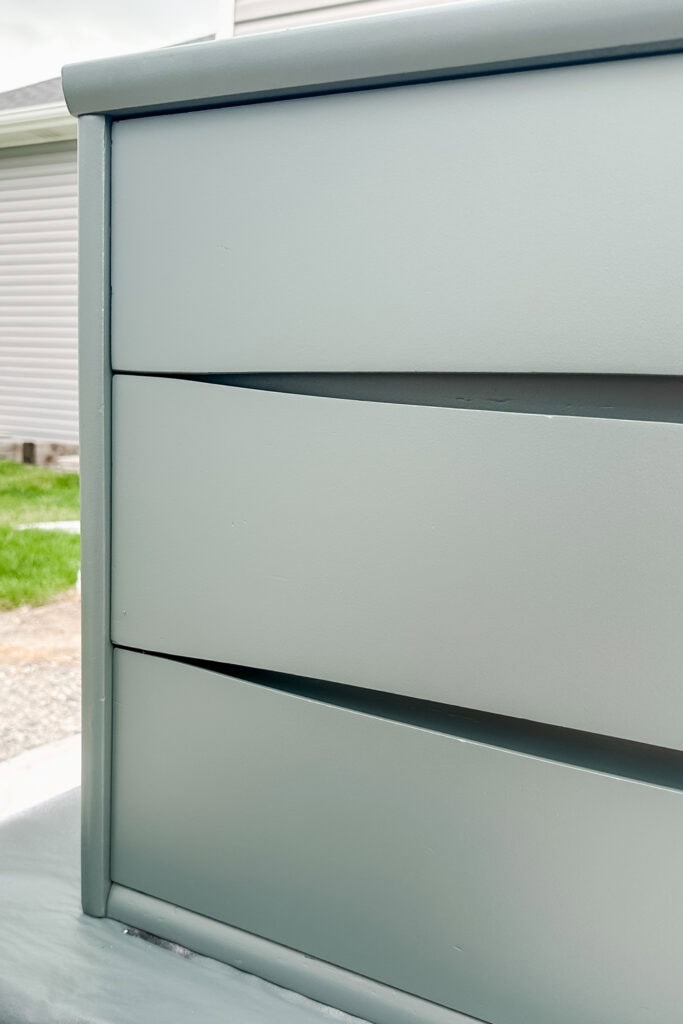 Close up of a smooth finish on a dresser