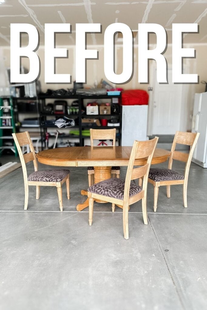 before makeover of dining table set