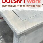 White painted table with stains with text: Why your paint DOESNT work (even when you try to do everything right).