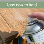 Hand spraying shellac on wooden surface