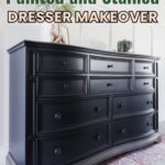 Side view of black painted dresser