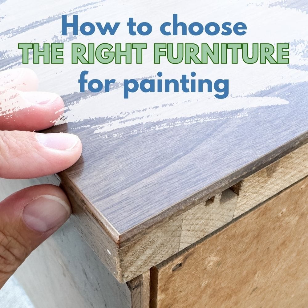 A hand touches the corner of a laminate top