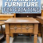 Wooden nightstand at the furniture store