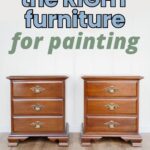 Two wooden nightstands with three drawers each