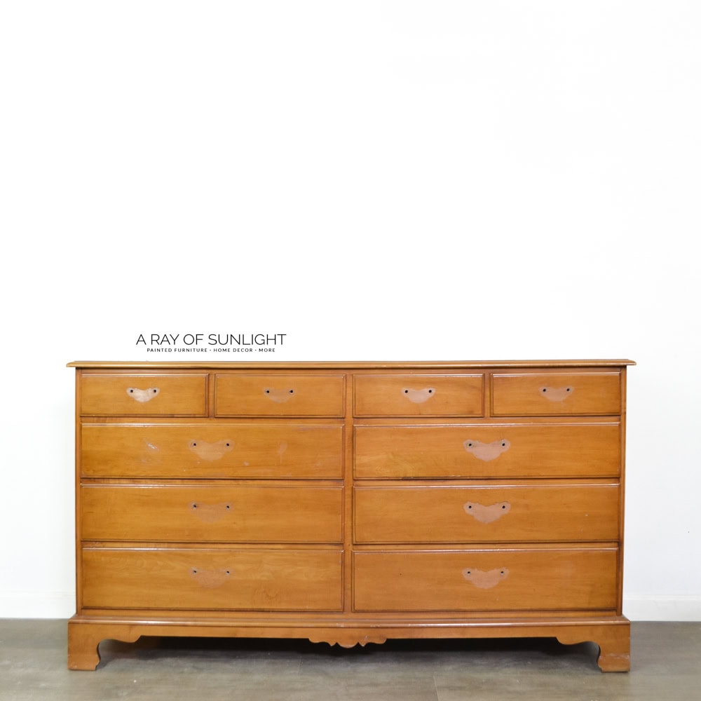 Dresser with hardware taken off