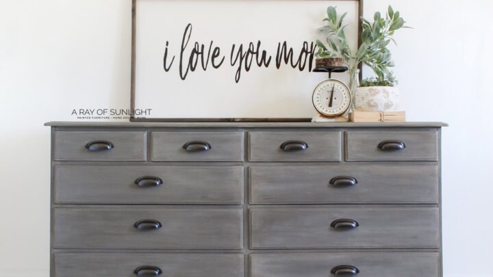grey dresser diy Painted French Dresser Makeover