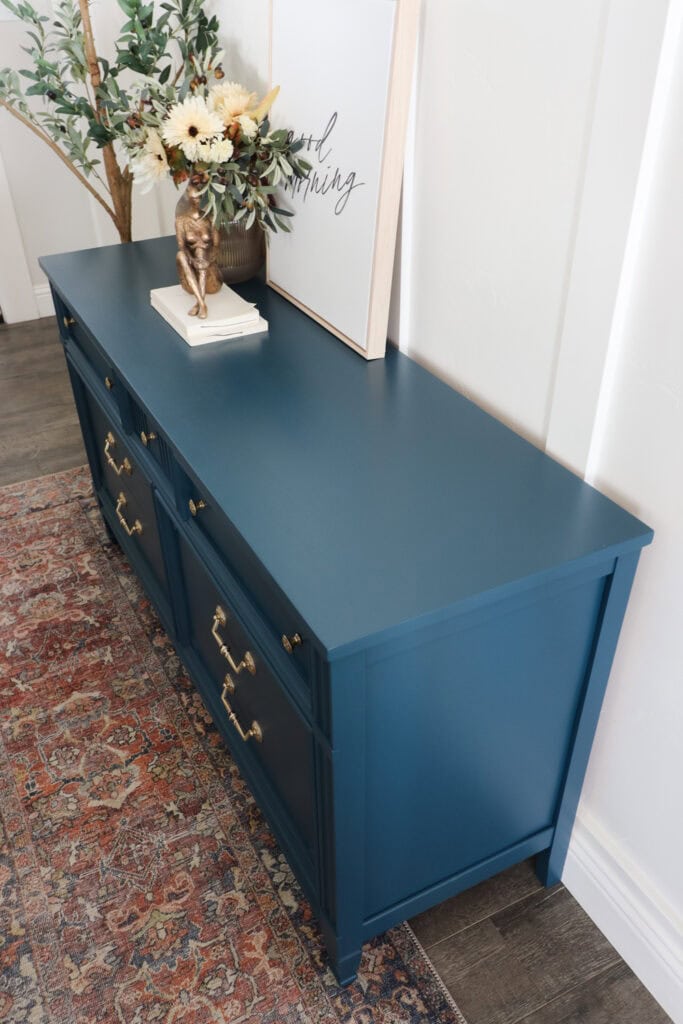 Top view of dresser after makeover