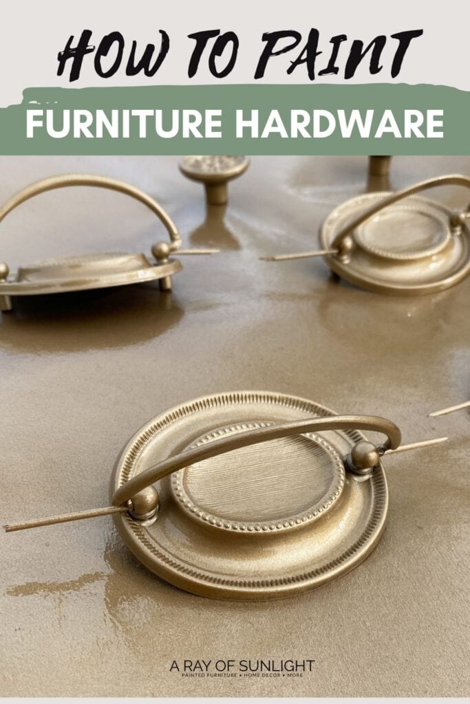 furniture hardware after spray painting