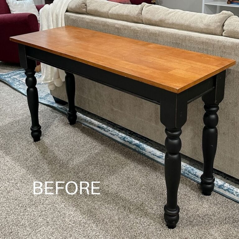 Fast Sofa Table Makeover: How I Got Rid of the Orange Wood Finish